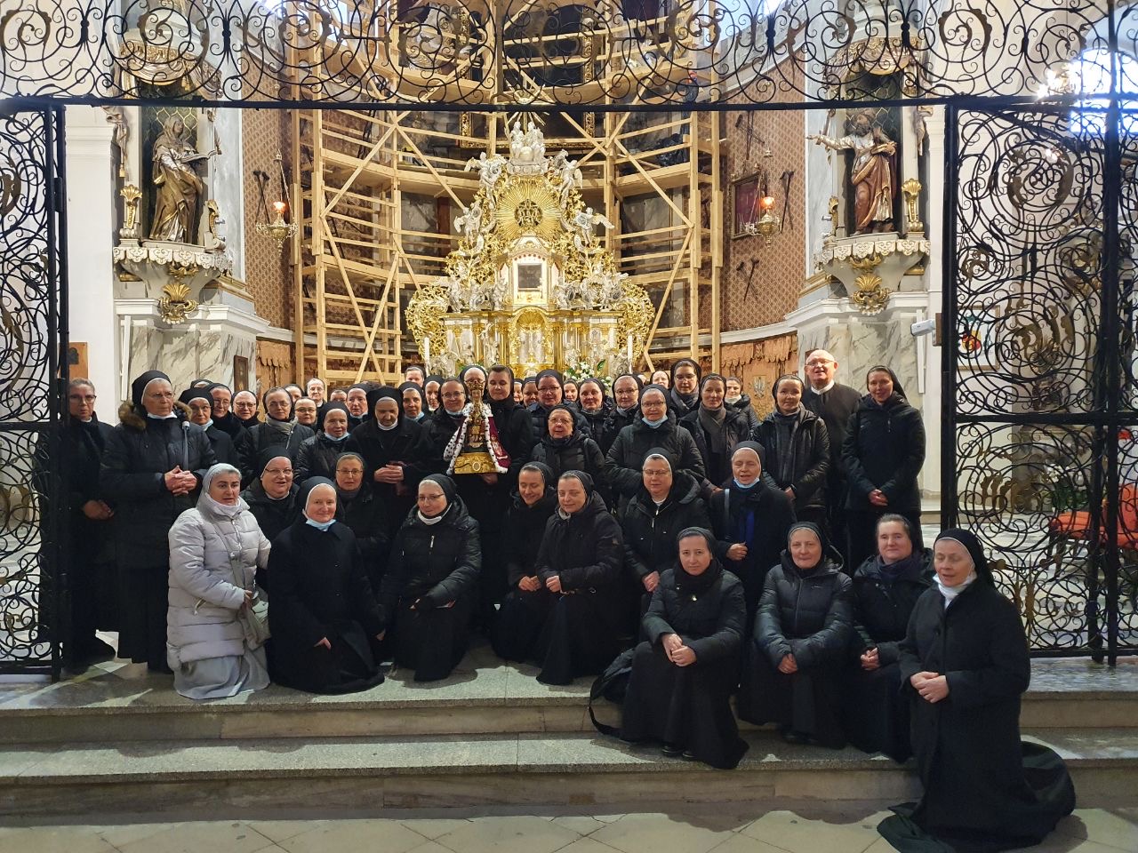 In front of Mary’s throne